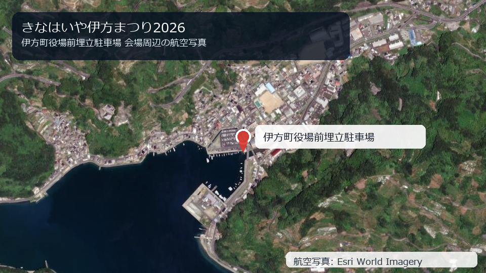 きなはいや伊方まつり2026 会場周辺の航空写真